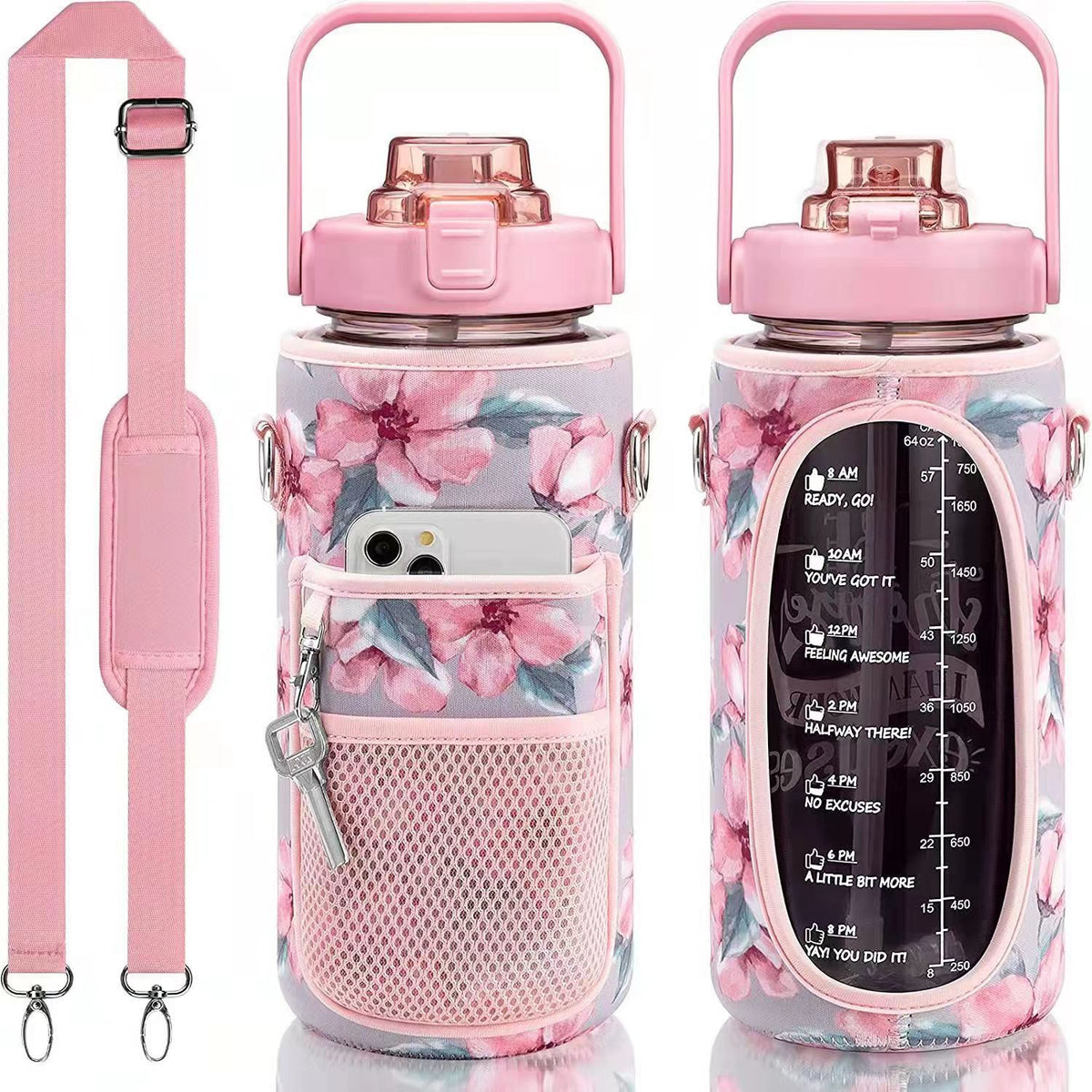 Outdoor Water Bottle and Protective Cover with Strap