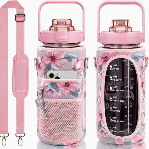 Outdoor Water Bottle and Protective Cover with Strap
