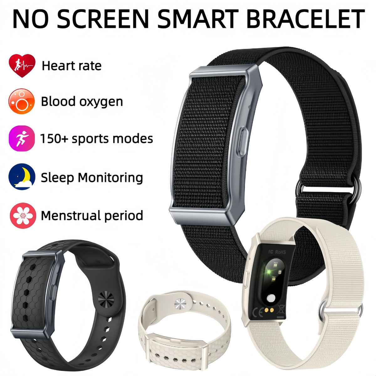 Screenless Smart Bracelet with Health Monitoring