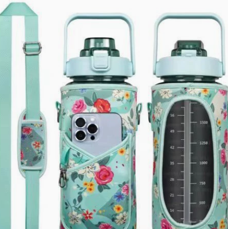 Outdoor Water Bottle and Protective Cover with Strap