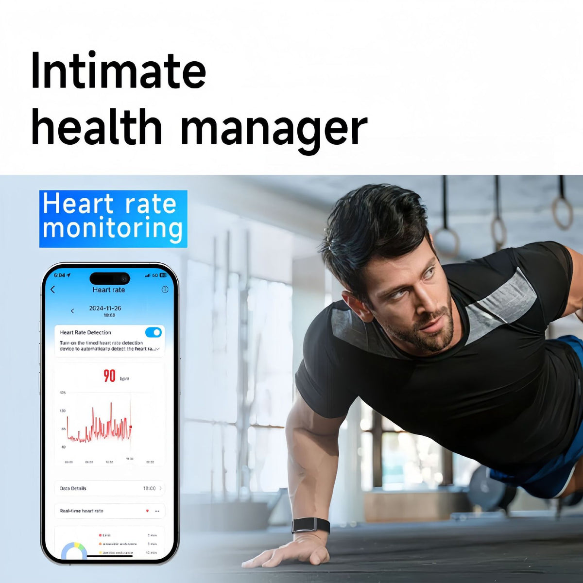 Screenless Smart Bracelet with Health Monitoring