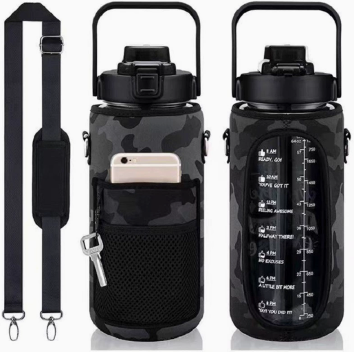 Outdoor Water Bottle and Protective Cover with Strap
