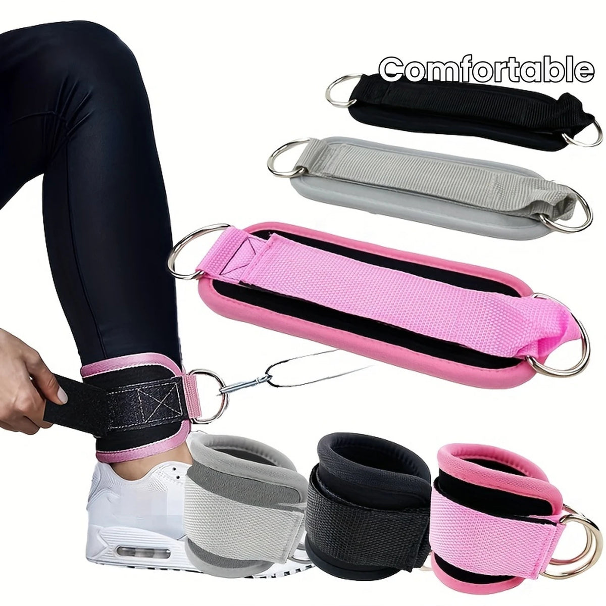 Ankle strap for leg and glute workout fitness accessory