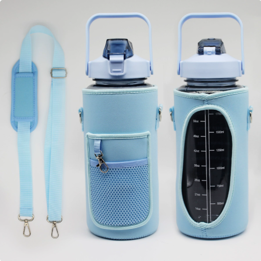 Outdoor Water Bottle and Protective Cover with Strap